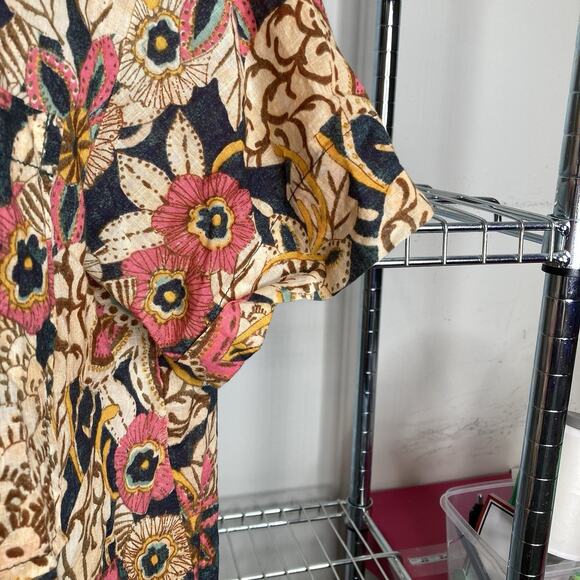 Anthropologie Pilcro Women's Floral Button Up Boho Blouse Size S Oversized - Picture 9 of 12